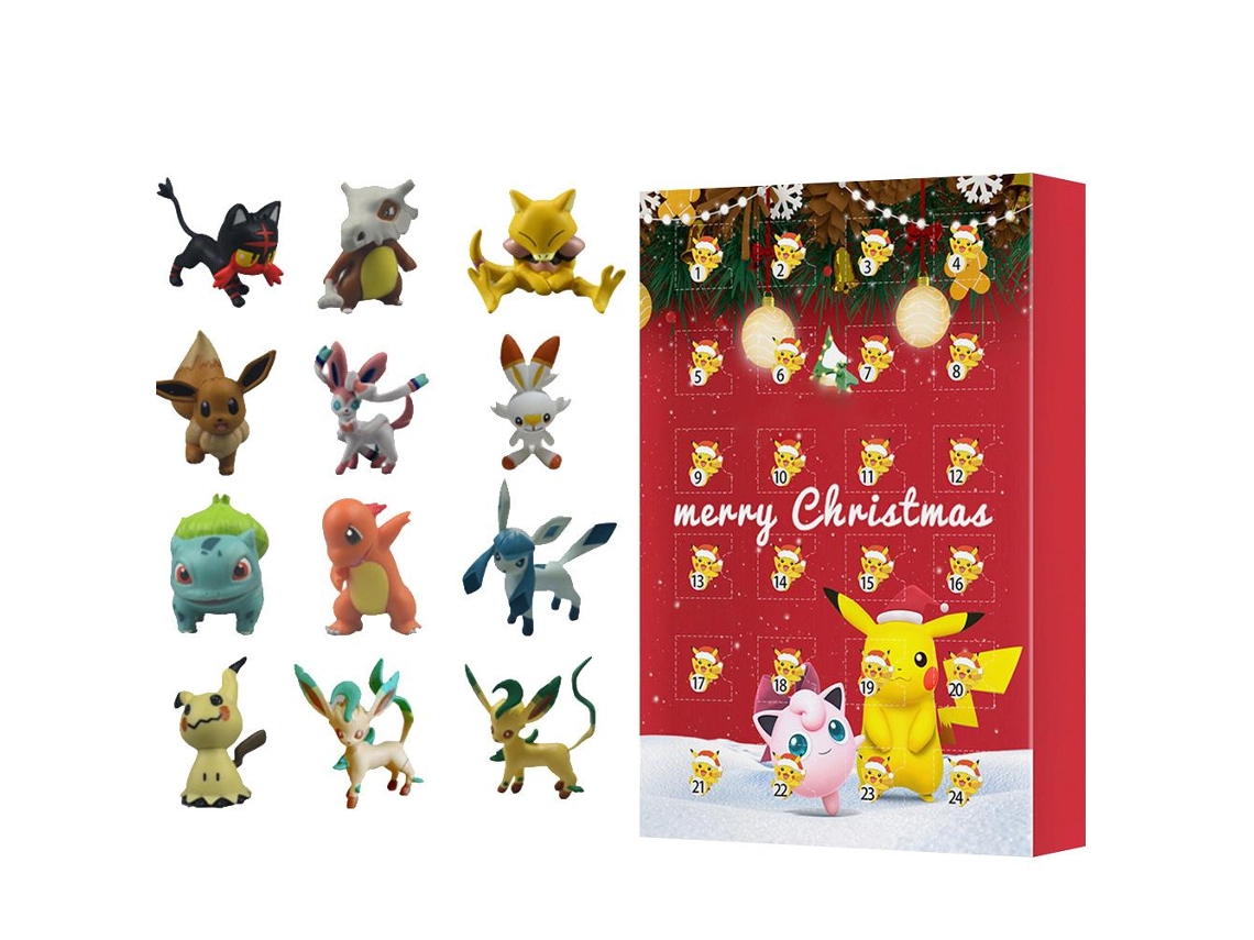 Calendário do Advento de Natal com 24 Mini Figuras de Anime Brinquedos para Crianças Meninas e Meninos com S/MARCA