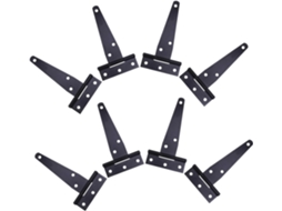 Conjunto De 8 Dobradiças Em T Reforçadas, Pretas, Para Portões,