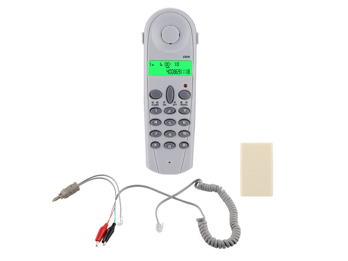 Testador De Linha Telefônica Com Fio C019 Lineman Teste De Ponta Conector De Controle Ferramenta De Cabo Cinza Branco Brilvibera