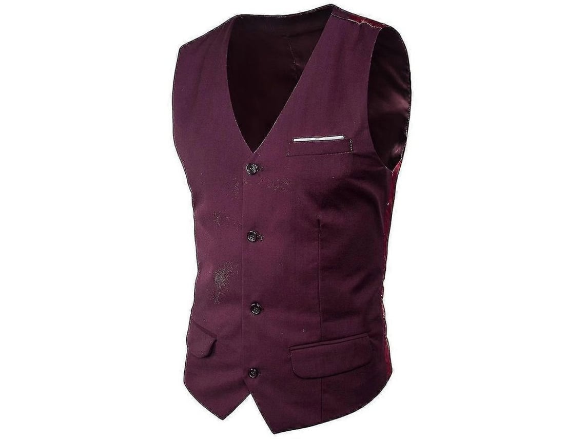2026 chaleco de Traje para Hombres Talla Grande Color Sólido de Un Botón para Negocios Primavera Y Otoño Poliéster