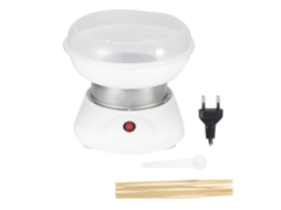 Máquina de algodão doce elétrica portátil 500w 220v us plug branca com palitos de bambu | S/MARCA