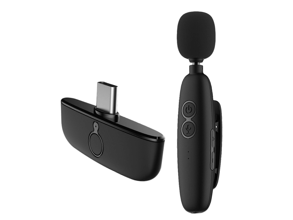 Microfone De Lapela Sem Fio 2, 4 Ghz Com Interface Tipo C Para Vlogger Transmissão Ao Vivo Aquaforge