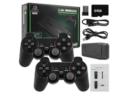 Novo Console De Jogos Retrô 2024 Com Mais De 20.000 Jogos, 4k Hdmi, Inclui 2 Controles Sem Fio, Preto E Preto Brilvibera