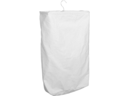 Cesto de Roupa Suja Giratório em Lona Branca com Gancho para Pendurar na Porta, Ideal CHABERLU