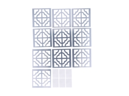 Adesivo de Parede 3D Espelho DIY, Decorativo para Quarto, Sala de Estar, Fundo Prata, PVC S/MARCA