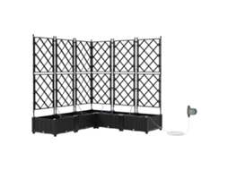 Conjunto 5 Vaso De Jardim Vidaxl Preto Polipropileno (120 X 120 X 126 Cm)