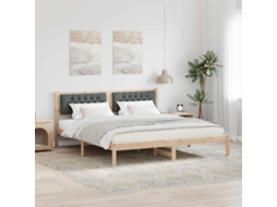 Vidaxl Estrutura Da Cama Com Cabeceira Cinza Escuro 160 X 200 Cm