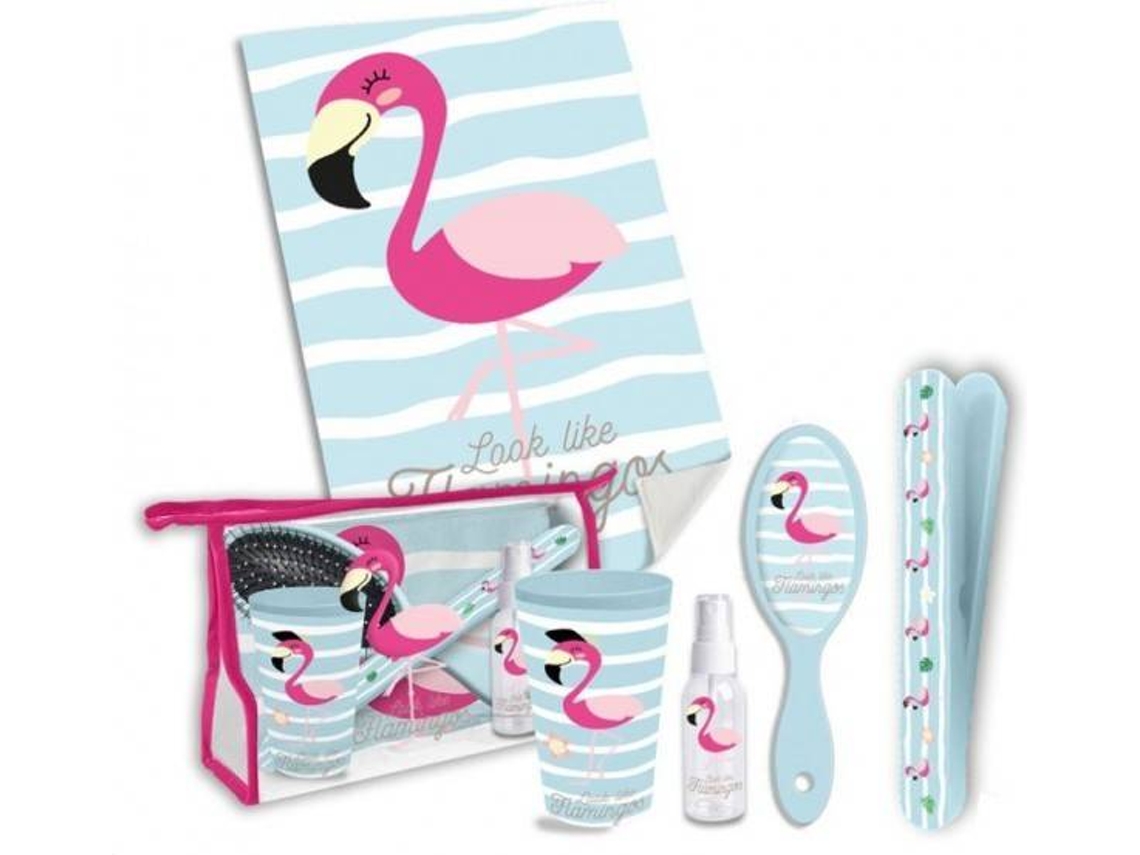Necessaire de Viagem BI-JOY Conjunto de Acessórios Flamingo (8x29x2cm)