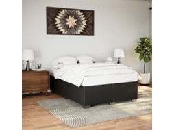 Vidaxl Estrutura De Cama 140x190 Cm Couro Artificial Preto