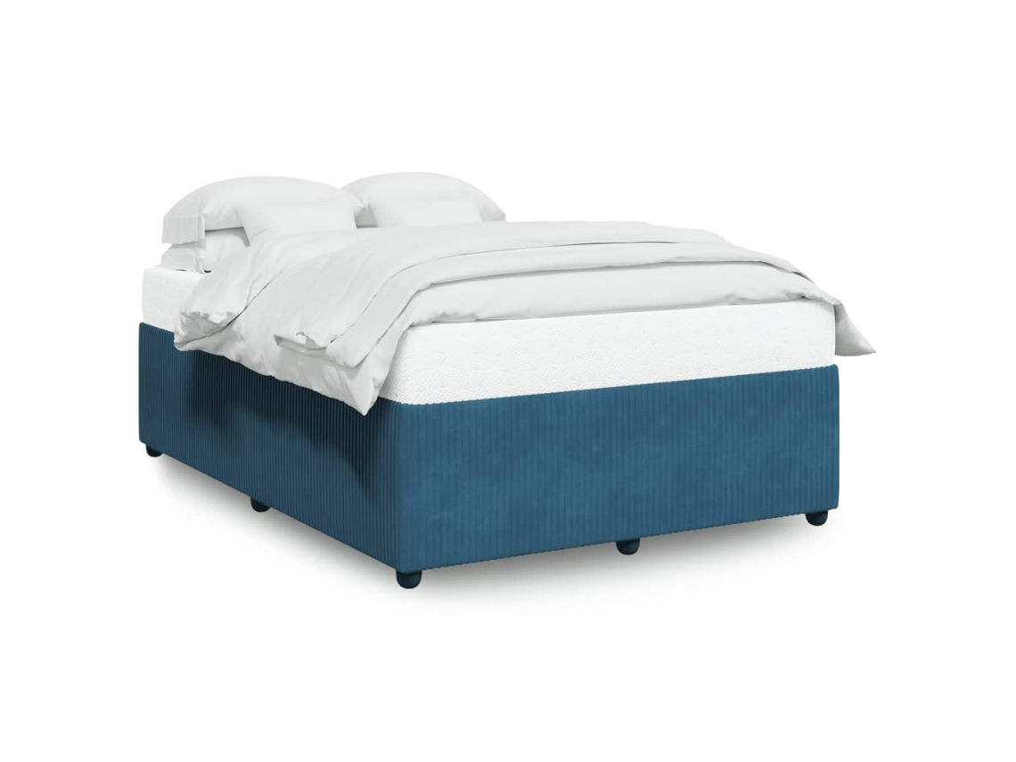 Bed Frame, Bed Frames Vidaxl Azul Veludo (140 X 190 Cm)