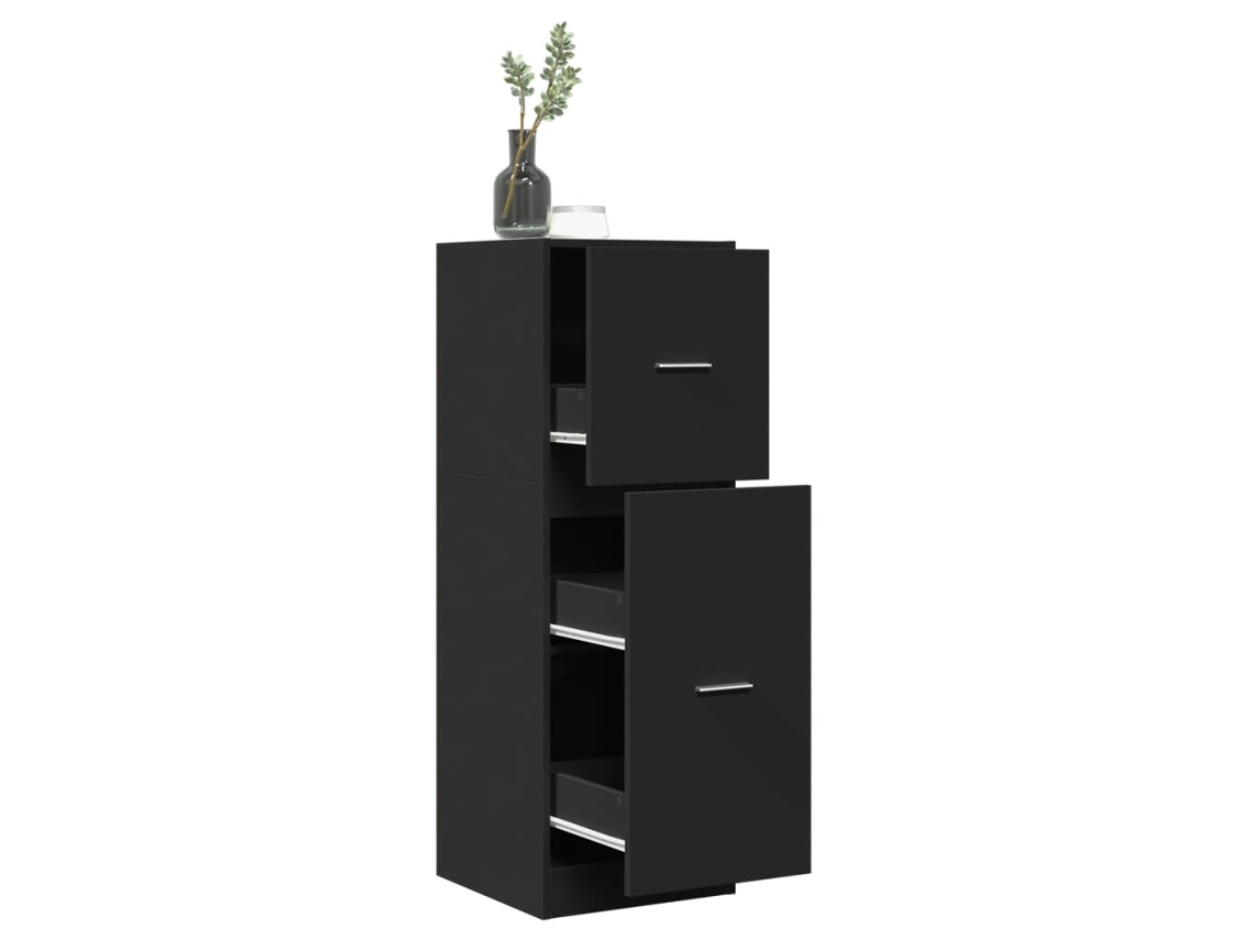 Vidaxl Armário Boticário 40x41x118 Cm Derivados De Madeira Preto