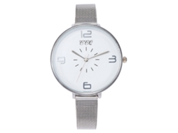 Relógio Ccq Feminino de Quartzo com Pulseira de Liga e Números Grandes Branco