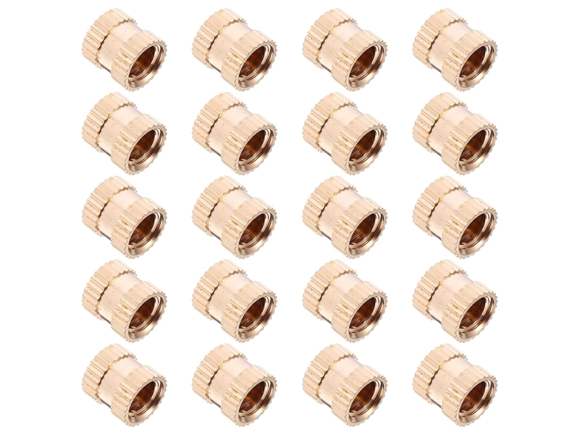 Conjunto De 20 Insertos Roscados Latão Angooil Com Rosca Fêmea 8x8mm,