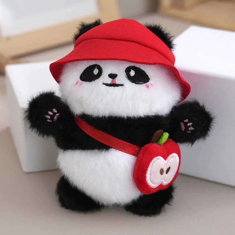 Chaveiro de Pelúcia de Panda Chinês Fofo para Mochila MDUG (vermelho)