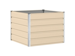 Conjunto 1 Vaso De Jardim Vidaxl Branco Aço (100 X 100 X 75 Cm)