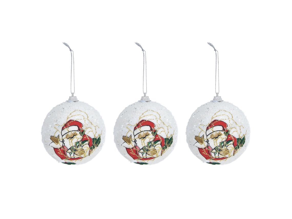 Conjunto de 3 Bolas de Natal em Espuma LAXISCREED