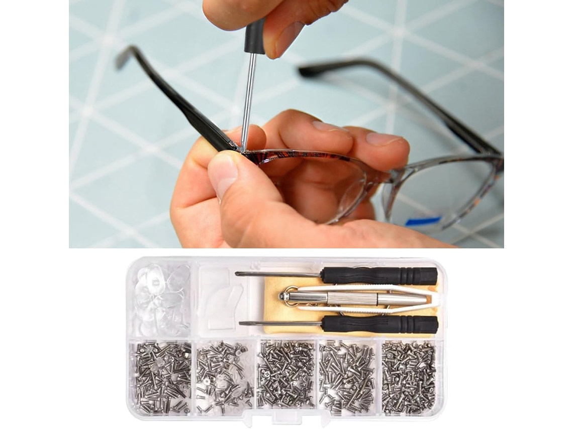 Conjunto De Ferramentas Para Reparo De Óculos Com Porcas Pequenas, Microchave De Fenda E Microparafusos Para Reparo Zeuxo