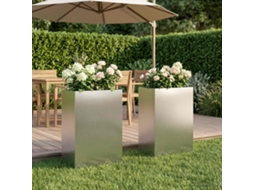 Vidaxl Vaso De Jardim 2 Unid. Prateado 50 X 40 X 75 Cm Aço Inoxidável