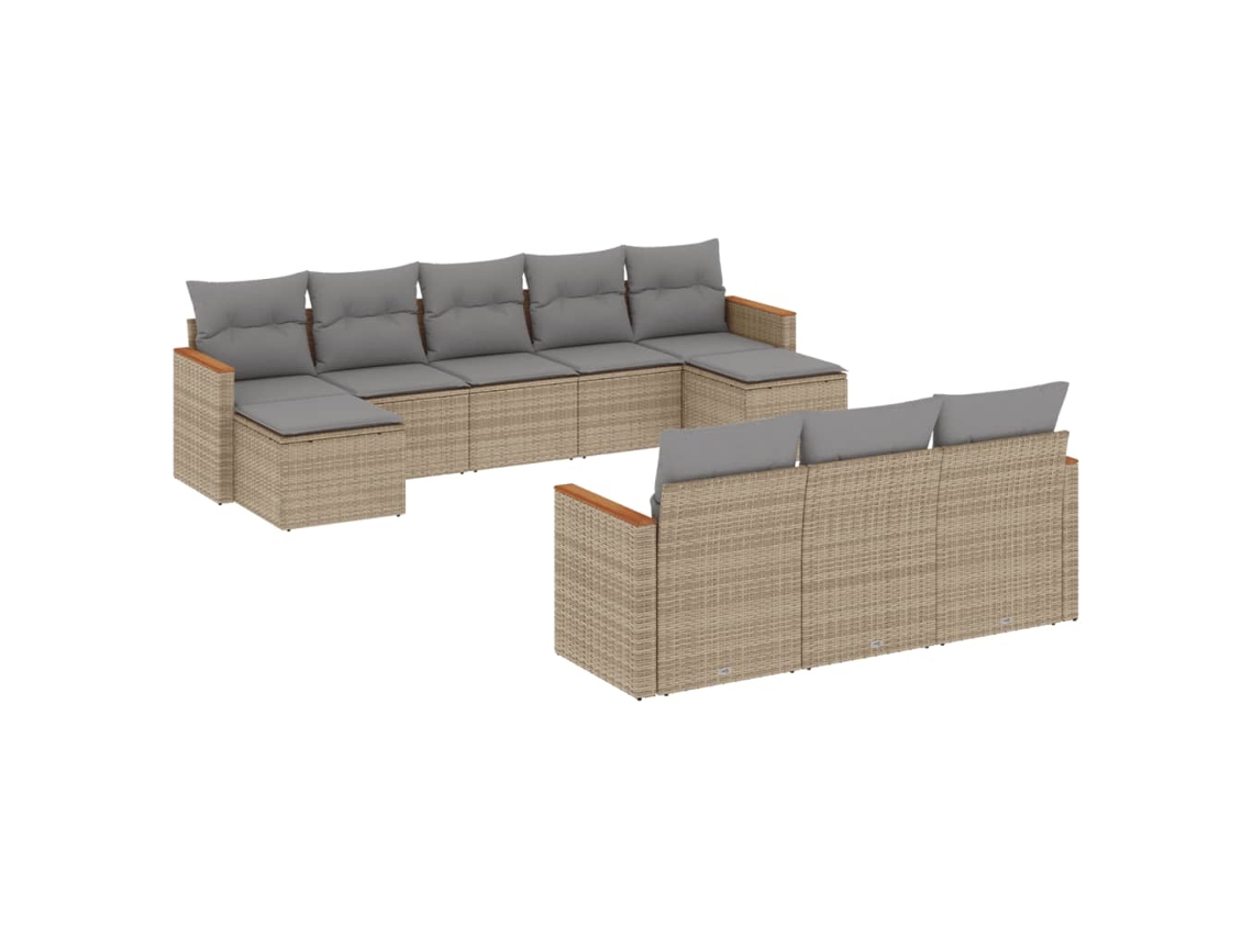 Garden Sofa Set, Garden Sofa Sets Vidaxl Bege Rattan / Vime (n/a)