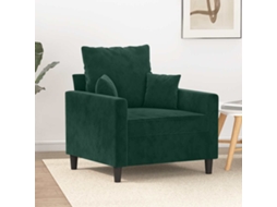 Vidaxl Poltrona 60 Cm Veludo Verde-escuro
