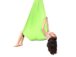 2026 colchoneta de Yoga Aérea Infantil 100% Nylon 280x100cm Columpio Antigravedad para Entrenamiento Sensorial Interior/exterior Verde Hierba
