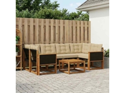 Vidaxl Conjunto De Sofás Para Exterior 7 Pcs Natural E Bege