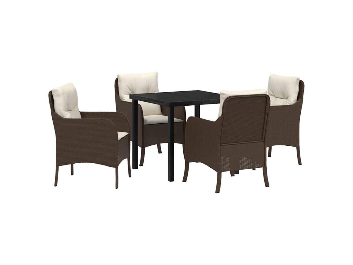 Maison Exclusive - Conjunto De Jantar Para Jardim 5 Pcs Castanho Vime Pe