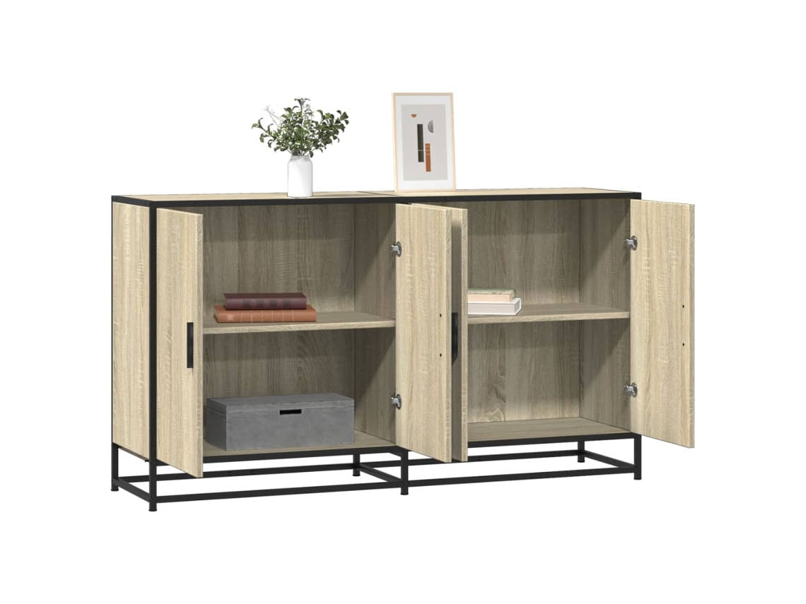 Vidaxl Aparador 134x35x76 Cm Derivados De Madeira Carvalho Sonoma