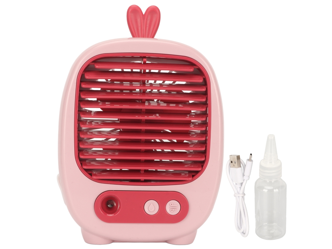 Ventilador De Escritório Usb Com 3 Velocidades E Névoa, Bateria De 1200mah, Rosa
