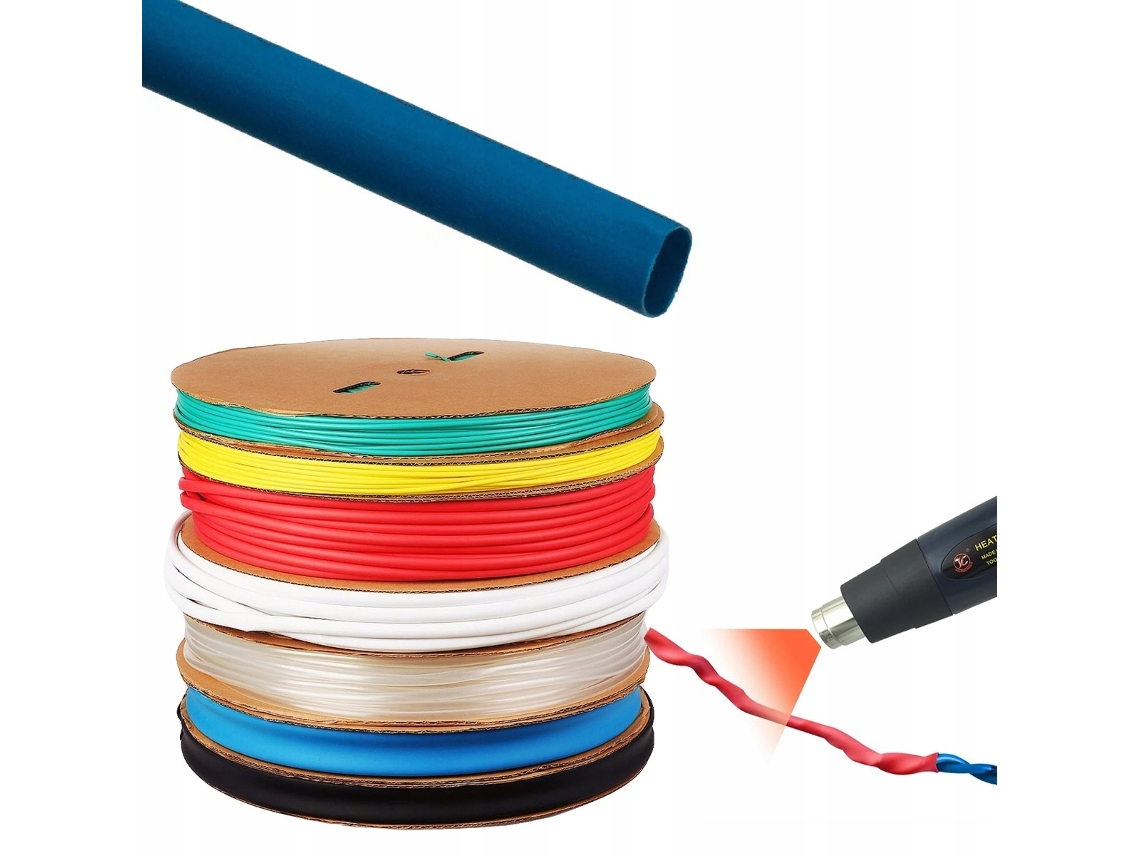 Tubo Termorretratil Azul 14mm 1m – Alta Flexibilidade | Fator De Encolhimento 2:1 | Isolamento E Proteção