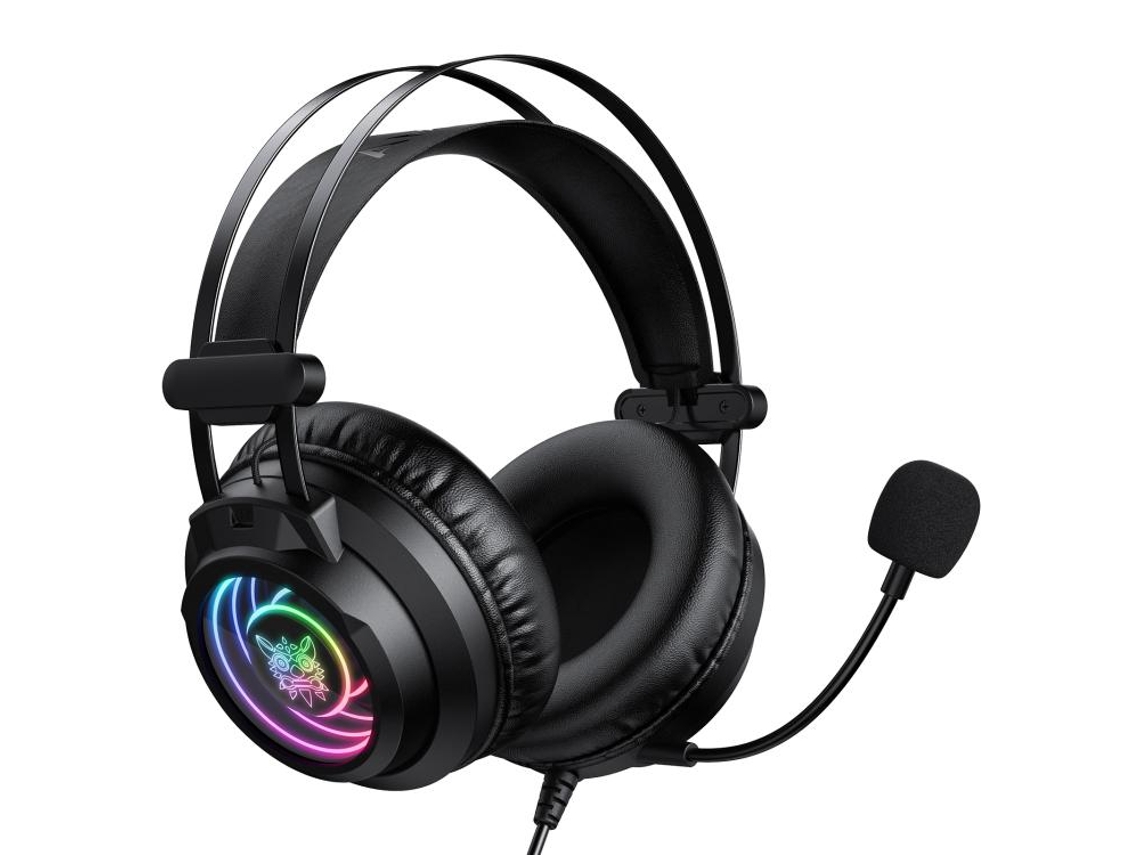 Auscultadores Gaming ZRUXE X80 com Efeito Espelho, RGB, 7.1 Surround, 50mm USB Preto VISTA SHOP