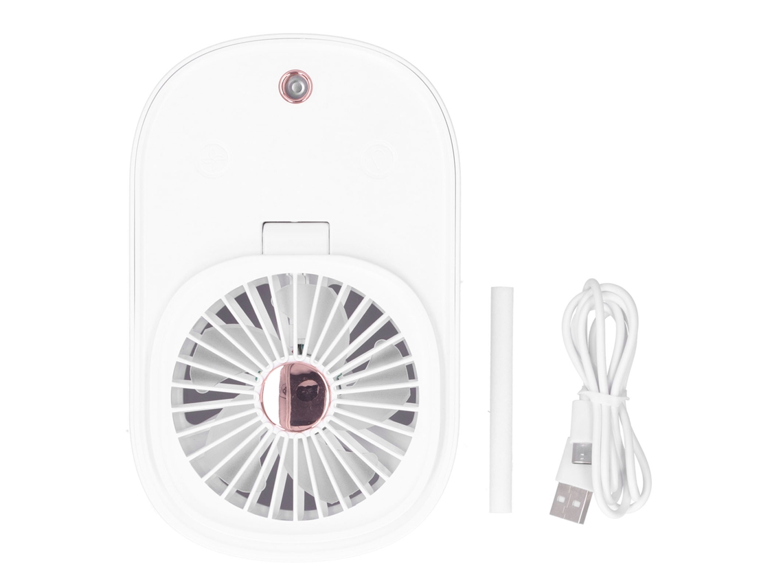 Ventilador elétrico plegable 90 grados 2 em 1 portátil umidificador com luz ambiente para lar escritório branco S/MARCA