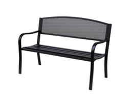 Banco de jardim de 3 lugares CHEZMOI estilo contemporâneo com metal e revestimento epóxi (127x60x87cm)