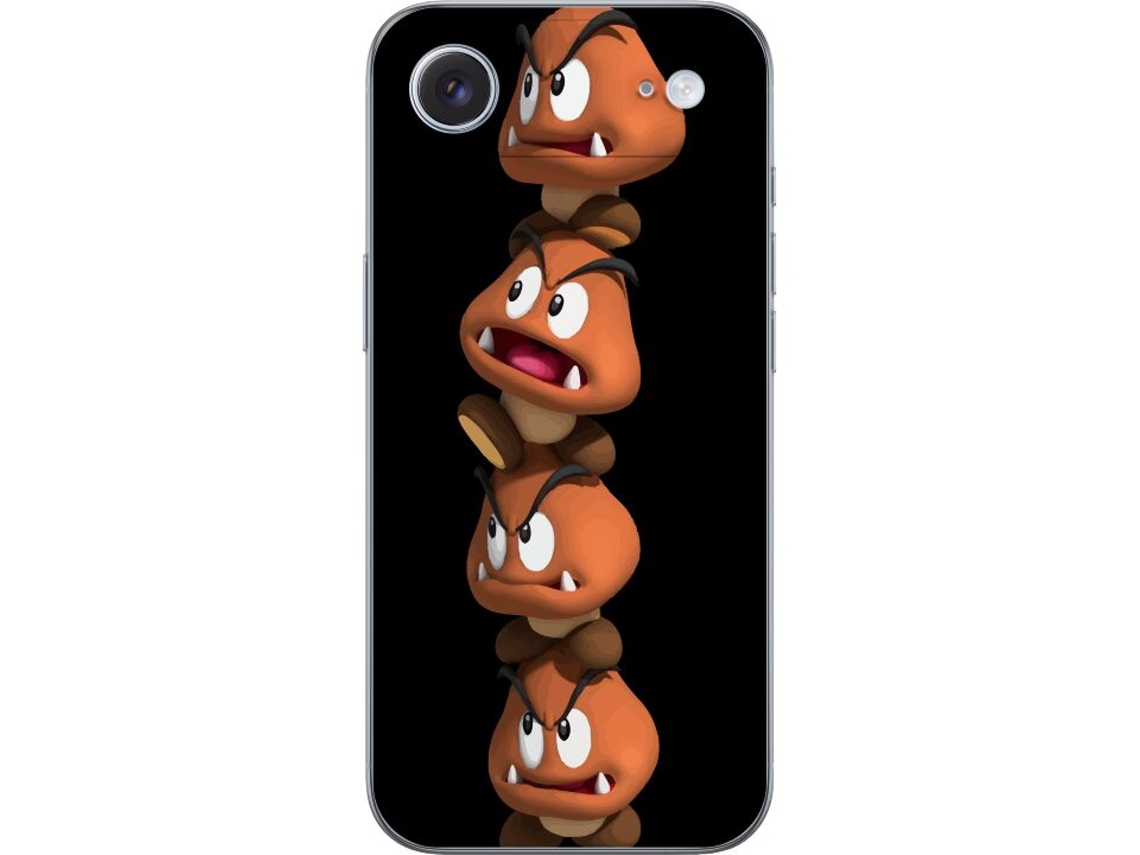 Capa Para Celular Compatível Com Apple Iphone Air. Personagens De Desenho Animado Empilhados Uns Sobre Os Outros Com Rostos Expressivos Em Um Fundo Es