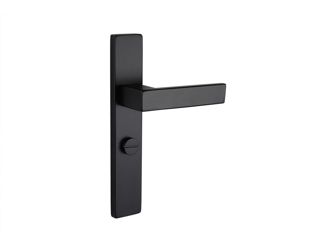 Puxador da Porta Lavuzo Imperio WOVAR Preto com Escudo Retangular para Fechadura de Casa de Banho