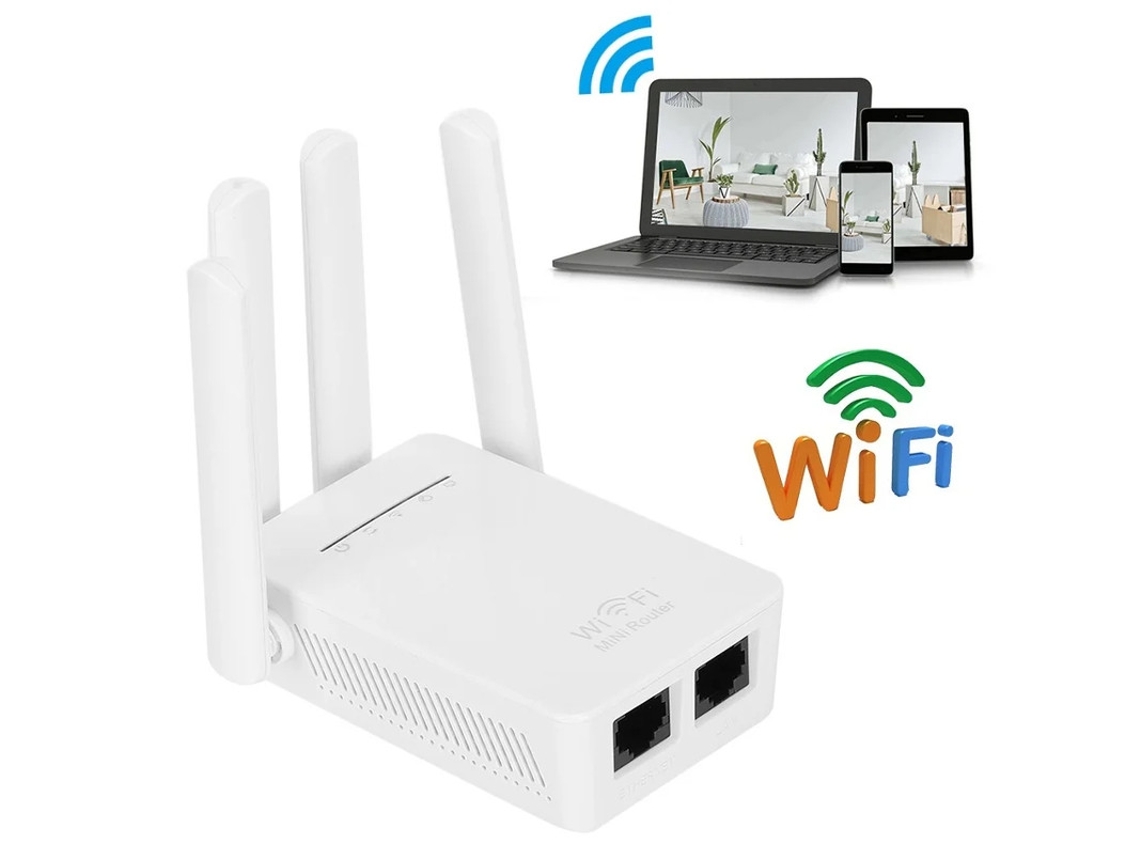 Acessórios De Roteador Sem Fio Repetidor Antena De Alto Ganho 2.4ghz Wifi 300mbps Yizhood (branca)