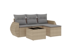 Garden Sofa Set, Garden Sofa Sets Vidaxl Bege Rattan / Vime (n/a)