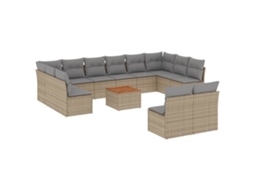 Garden Sofa Set, Garden Sofa Sets Vidaxl Bege Rattan / Vime (n/a)