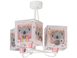 Lúzete - Candeeiro De Tecto 3 Luzes Koala Rosa