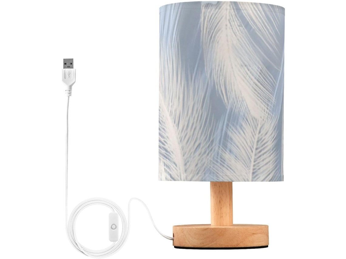 Luminária De Mesa Usb Com Laço Azul, Ideal Para Leitura E Cabeceira
