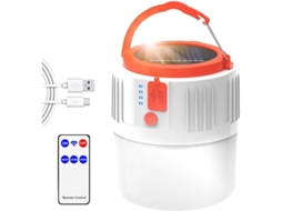 Luzes De Camping Solares E Recarregáveis À Usb Impermeáveis Com Controle Remoto E 5 Modos De Iluminação