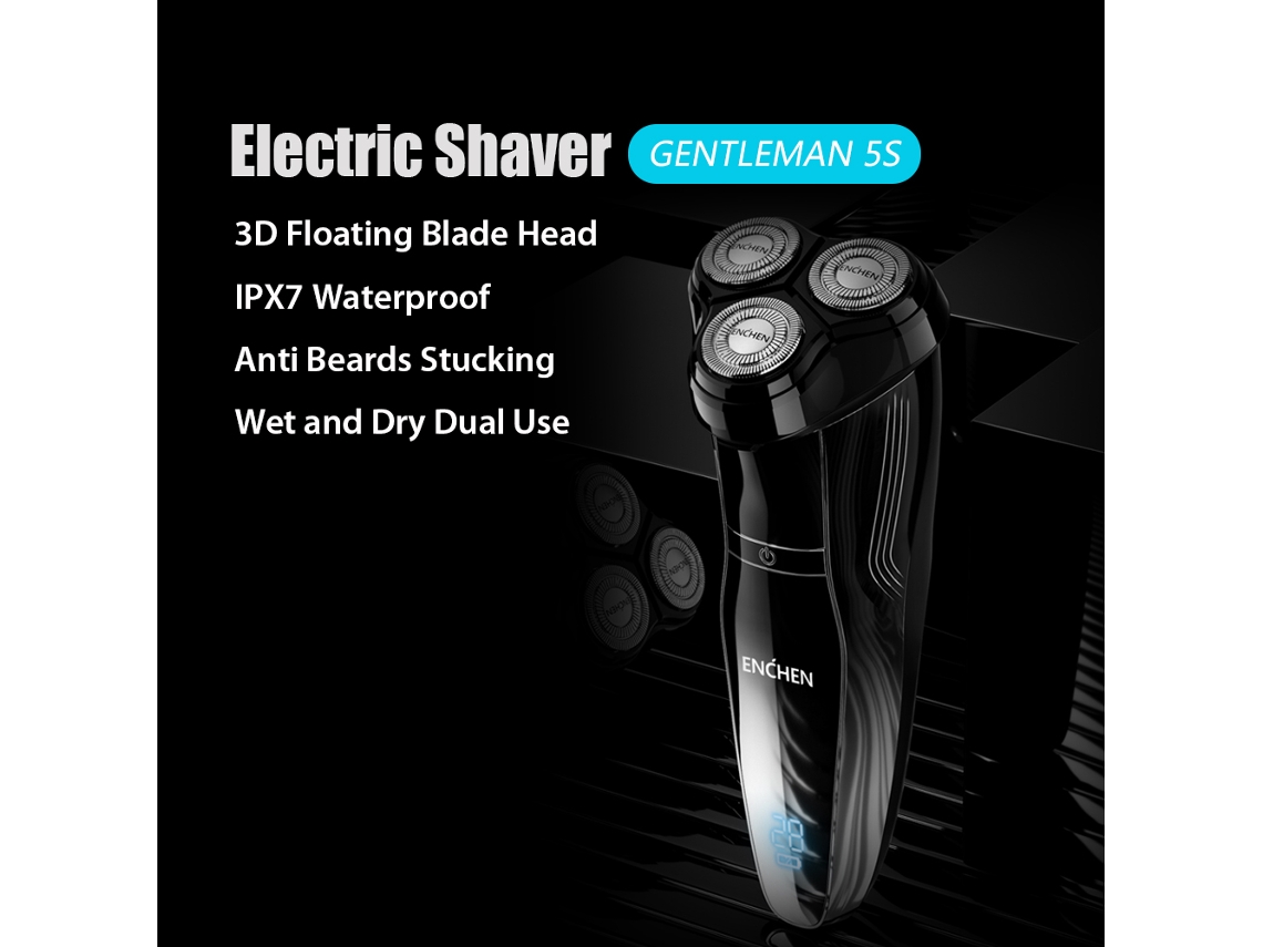 Afeitadora Eléctrica Enchen Gentleman 5s Com 3 Lâminas Flutuantes 3d, Uso Húmido E Seco, Impermeável Ipx7, Recarregável Type-c