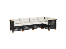 Garden Sofa Set, Garden Sofa Sets Vidaxl Preto Rattan / Vime (n/a)