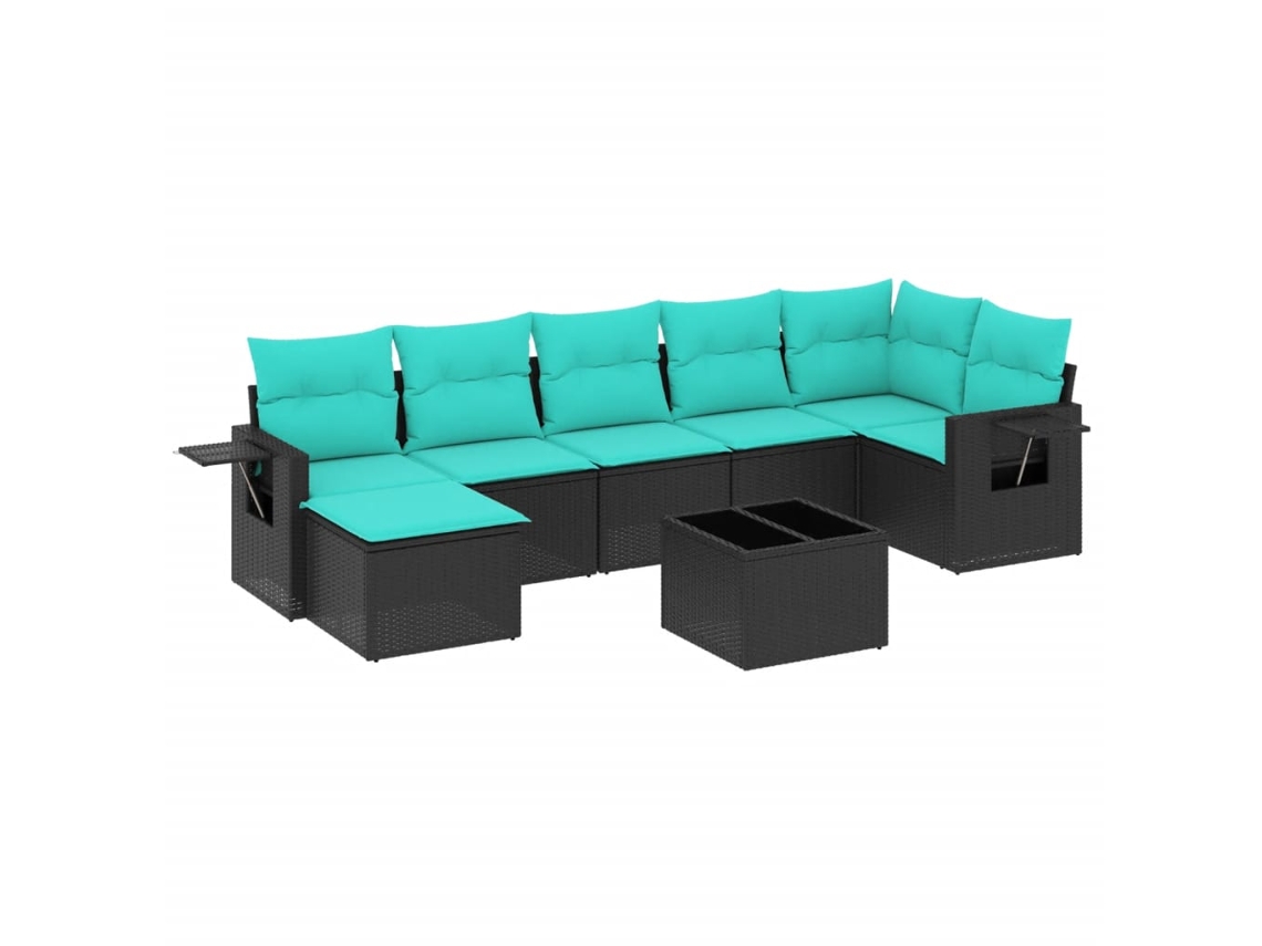 Conjunto de Sofá de Jardim, 9 Peças, Almofadas, Rattan Marrom MAISON EXCLUSIVE