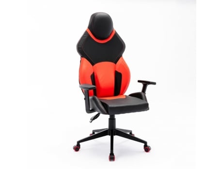 Cadeira de jogos ergonômica esportiva ajustável em couro sintético Portimao Fire