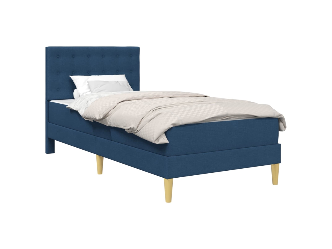 Estrutura de Cama com Colchão Azul 90 X 190 Cm Tecido MAISON EXCLUSIVE