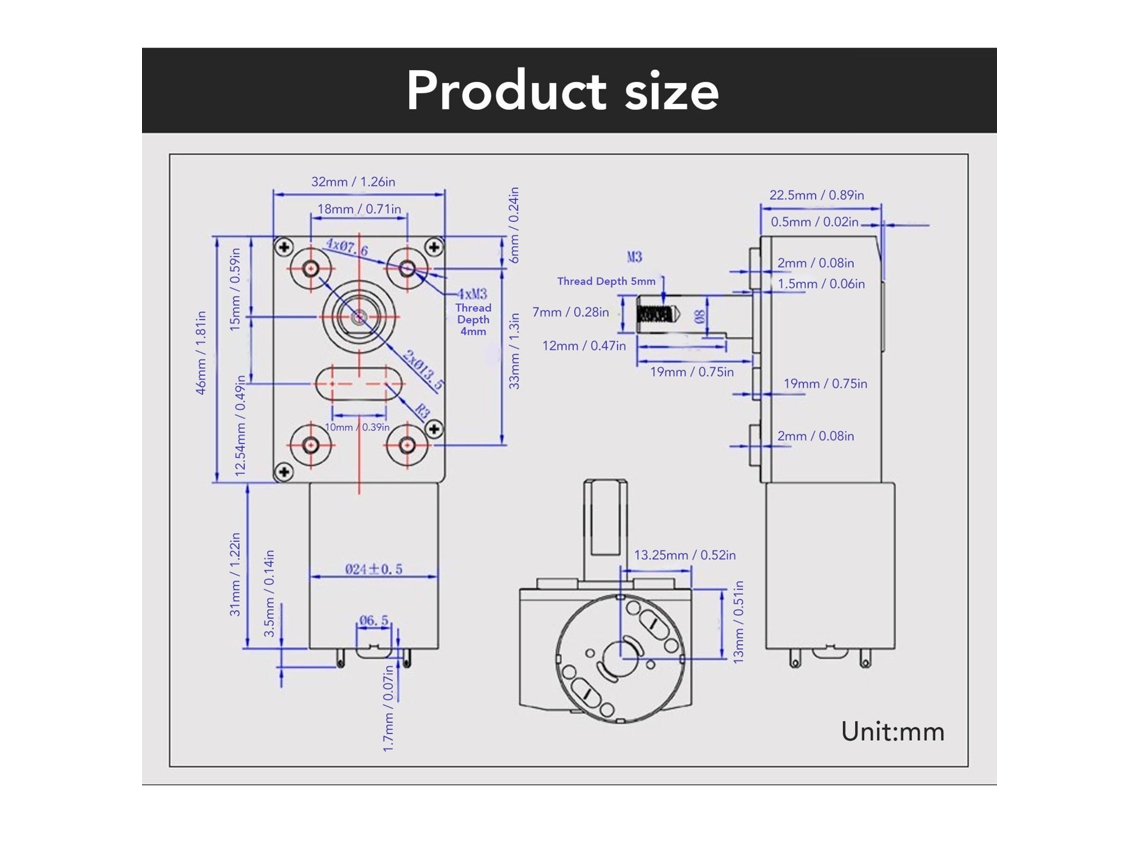 Motor Gear Dc De 12mm Com Eixo Único, Reversível E Auto-travante Laxiscreed Para Aplicações De Alta Precisão