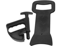 Ferramenta portátil de plástico preto para montagem e desmontagem de pneus, com proteção.