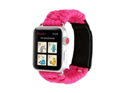Bracelete Pulseira Fio Entrançado para Apple Watch Series 6 40Mm Rosa