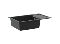 Vidaxl Pia Preto 780 X 500 Mm 80% Quartzo E 20% Resina